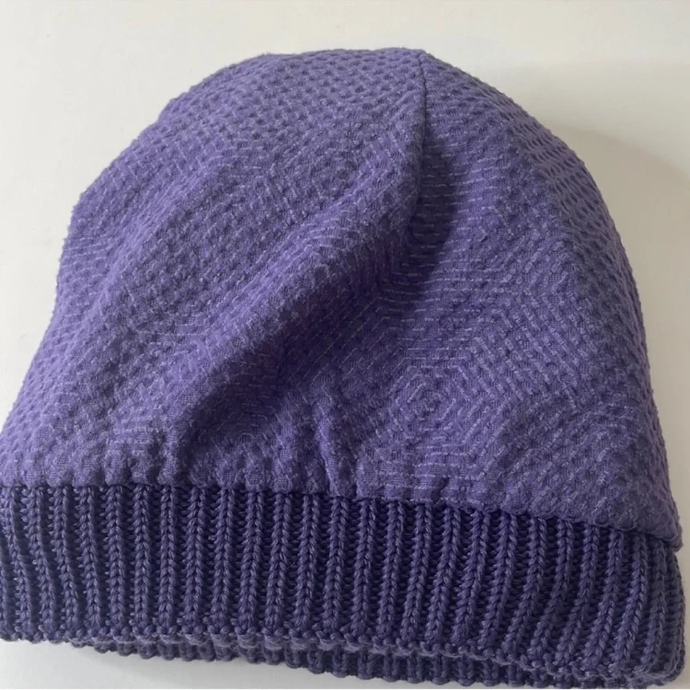 Under Armour UA Coldgear Infrared Around Town Beanie Hat with Pom Purple
